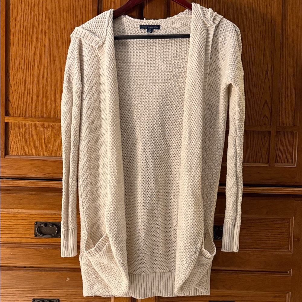 American Eagle Outfitters Hooded Cardigan Pockets Open Loose Knit Oversize Fit